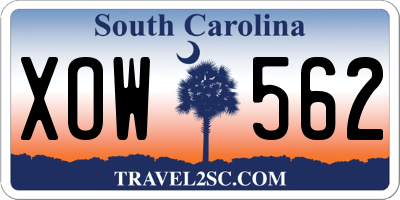 SC license plate XOW562