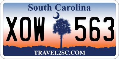 SC license plate XOW563