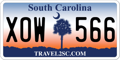 SC license plate XOW566