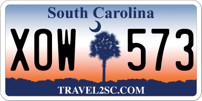 SC license plate XOW573