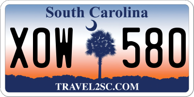 SC license plate XOW580