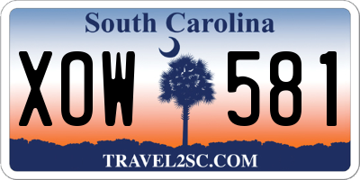SC license plate XOW581