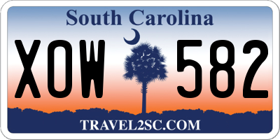 SC license plate XOW582