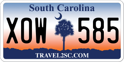 SC license plate XOW585