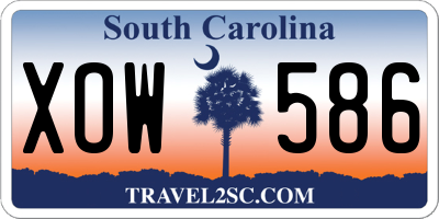 SC license plate XOW586