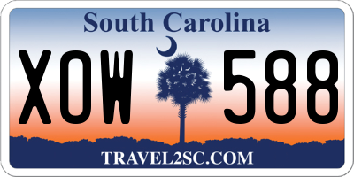 SC license plate XOW588