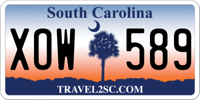 SC license plate XOW589