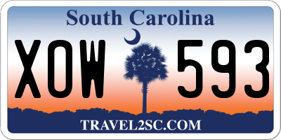 SC license plate XOW593