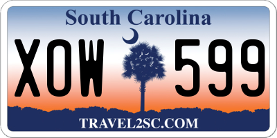SC license plate XOW599