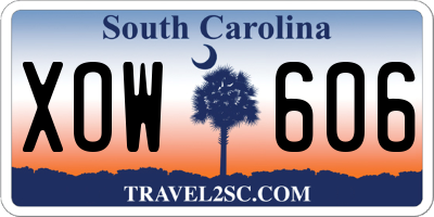 SC license plate XOW606