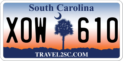 SC license plate XOW610