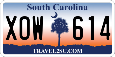 SC license plate XOW614