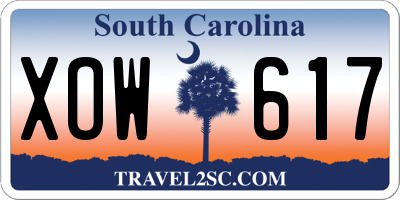 SC license plate XOW617