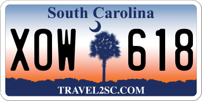 SC license plate XOW618