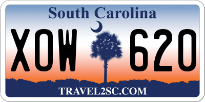 SC license plate XOW620