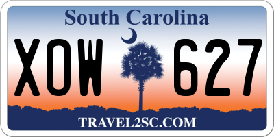 SC license plate XOW627