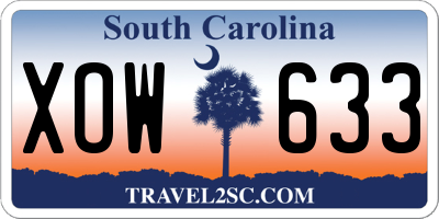 SC license plate XOW633