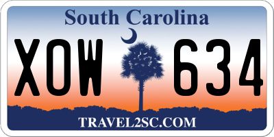 SC license plate XOW634