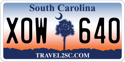 SC license plate XOW640