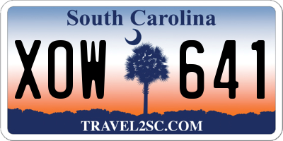 SC license plate XOW641
