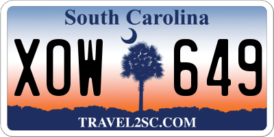 SC license plate XOW649