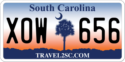 SC license plate XOW656