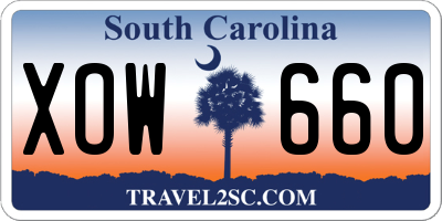SC license plate XOW660
