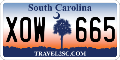 SC license plate XOW665