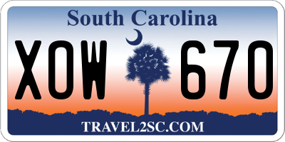 SC license plate XOW670