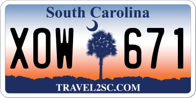 SC license plate XOW671