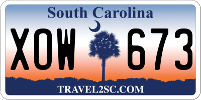 SC license plate XOW673