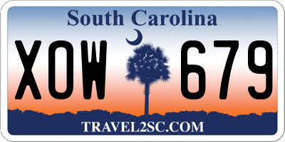 SC license plate XOW679