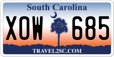 SC license plate XOW685