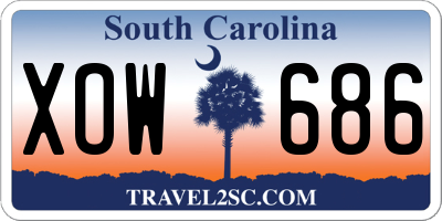 SC license plate XOW686