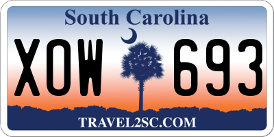 SC license plate XOW693