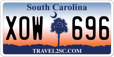 SC license plate XOW696