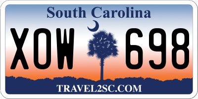 SC license plate XOW698