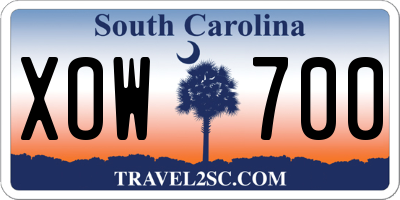 SC license plate XOW700