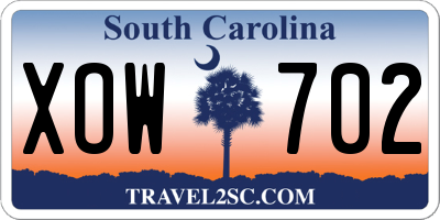 SC license plate XOW702