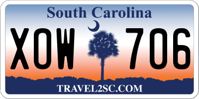 SC license plate XOW706