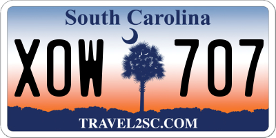 SC license plate XOW707