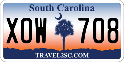 SC license plate XOW708