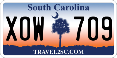 SC license plate XOW709