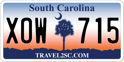 SC license plate XOW715