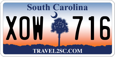 SC license plate XOW716
