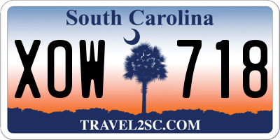 SC license plate XOW718