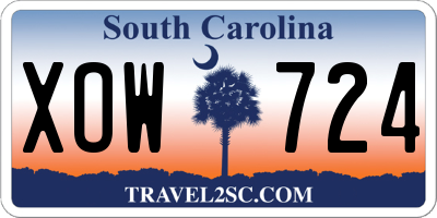 SC license plate XOW724