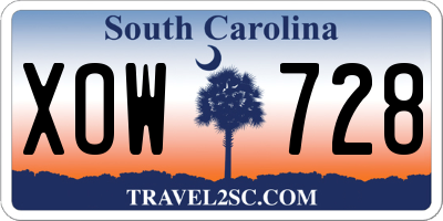 SC license plate XOW728