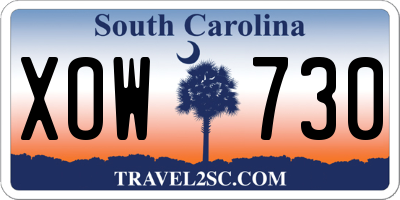 SC license plate XOW730