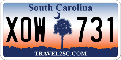 SC license plate XOW731